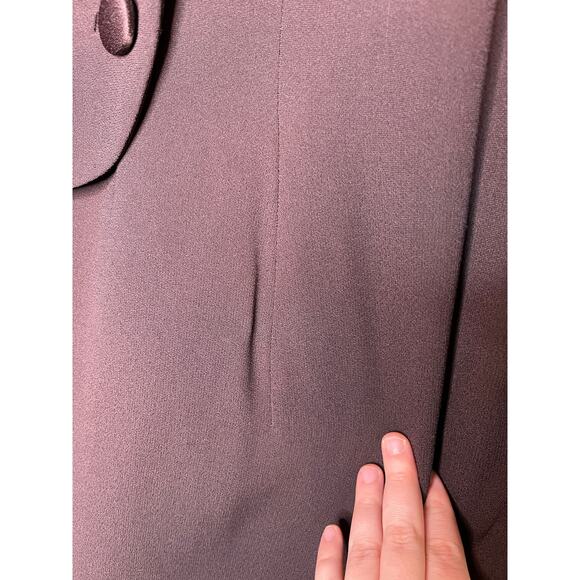 1960s Travilla Chocolate Brown Monroe Quilted Hollywood Tuxedo Blazer Dress M - Picture 5 of 7